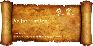 Vajsz Karina névjegykártya